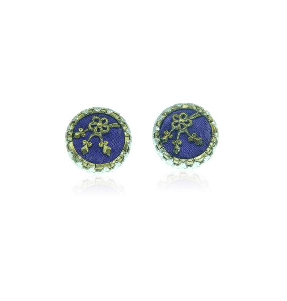 Bow floral stud earrings