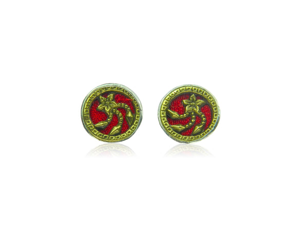 Moving flower stud earrings
