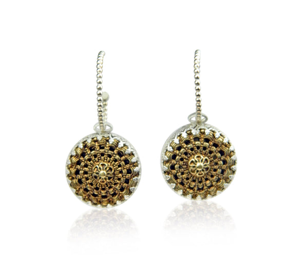 Filigree bobble hoop earrings