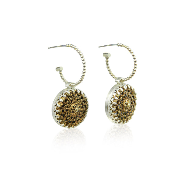 Filigree bobble hoop earrings