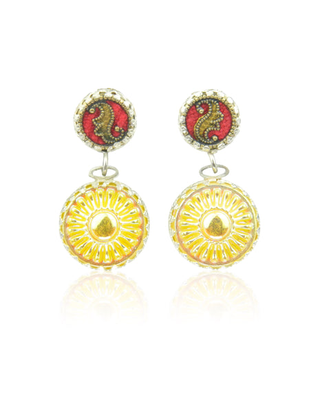 Sunflower double drop earrings