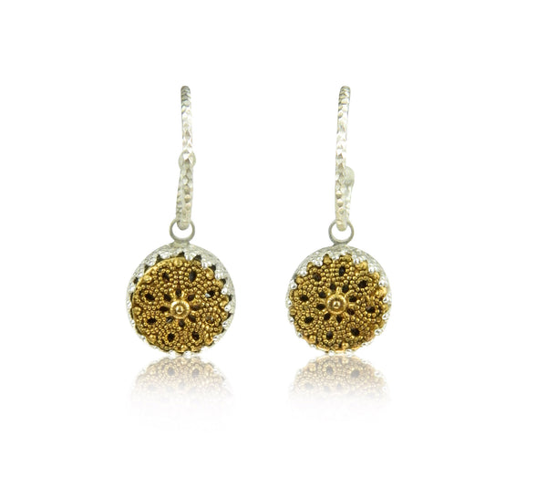 Filigree eight star hoop earrings