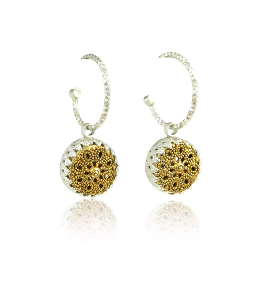 Filigree eight star hoop earrings