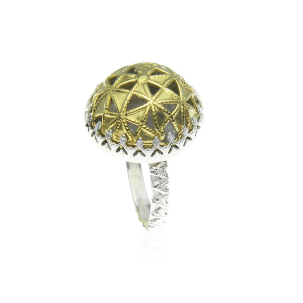 Large domed triangle ring