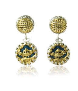 Pagoda double drop earrings